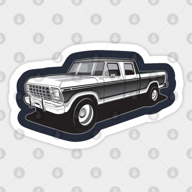 1979 Ford Pick up truck, crew cab shortbed Sticker by RBDesigns